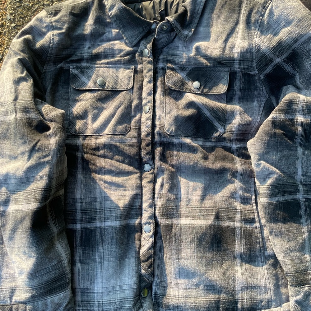Gray Plaid Button-Up Jacket